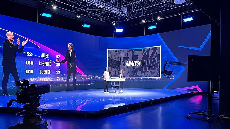  One-two pass between Istanbul and Ismaning: DAZN produces studio show for UEFA Champions League final at PLAZAMEDIA’s briX|woRk.studio 